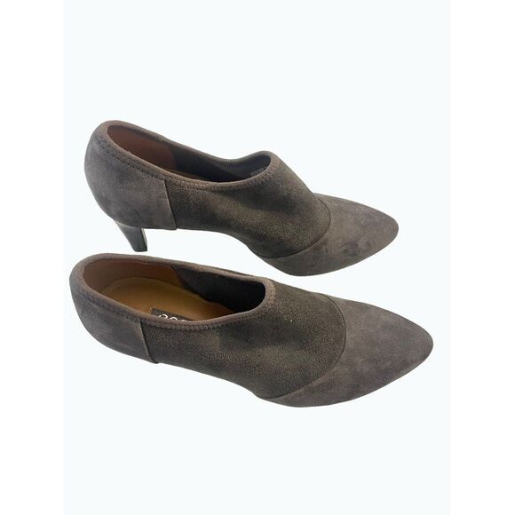 Ecco Shoes Casual Pump Heels Slip On Grey Suede Closed Toe 37 US 6 6.5 - Picture 2 of 6